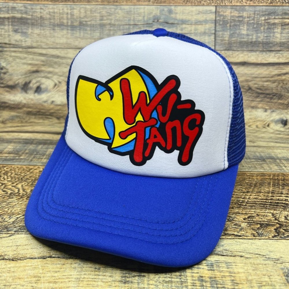 Wu Tang Clan Mens Trucker Hat Blue Snapback 90s Hip Hop Rap Ol Dirty Bastard Cap